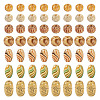 140Pcs 7 Styles Printed Wood Beads WOOD-TA0001-75-13