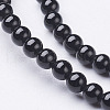 Natural Black Onyx Round Beads Strands X-GSR3mmC097-2