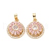 Real 18K Gold Plated Brass Micro Pave Clear Cubic Zirconia Pendants KK-E068-VC303-2