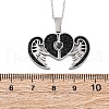 304 Stainless Steel Polymer Clay Jet Rhinestones Openable Pendant Necklaces for Women NJEW-Z065-09P-5