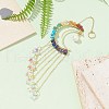 Glass Star & Natural Pearl Pendant Decoration HJEW-JM01183-02-3