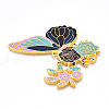 Rack Plating Alloy Enamel Big Pendants ENAM-N056-399C-G-2