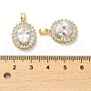 Brass Micro Pave Cubic Zirconia Pendants KK-K355-52G-3
