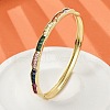 Brass Micro Pave Cubic Zirconia Hinged Bangles for Women BJEW-K274-08G-1