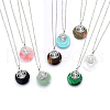 Natural & Synthetic Mixed Gemstone Flat Round Pendants G-I357-A-1