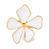Golden Ion Plating(IP) 304 Stainless Steel Enamel Flower Adjustable Rings for Women RJEW-K276-01G-3