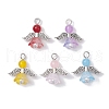 Natural Dyed Malaysia Jade & Glass Pendants PALLOY-JF02661-02-S-1