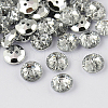 2-Hole Taiwan Acrylic Rhinestone Flat Round Buttons BUTT-F015-10mm-02-1