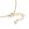 Brass Clear Cubic Zirconia Crescent Moon Pendant Necklaces NJEW-N056-02G-5