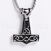 Stainless Steel Gothic Hammer Pendant Necklaces for Men SG5429-3