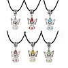 Angel Glass Sead Beaded Pendant Necklaces NJEW-MZ00094-2
