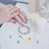GOMAKERER 100Pcs Electroplate Opaque Glass Connector Charms PALLOY-GO0001-39-7