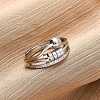 Brass Micro Pave Clear Cubic Zirconia Finger Rings for Women Ease Anxiety RJEW-S624-05P-01-2