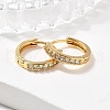 Clear Cubic Zirconia Huggie Hoop Earrings EJEW-L231-41G-01-4