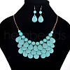 Fashionable Beach Style Acrylic Teardrop Dangle Earrings & Bib Necklaces Sets FS-WG62A33-05-1