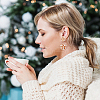 ANATTASOUL 4 Pairs 4 Colors Christmas Star Alloy Dangle Stud Earrings for Women EJEW-AN0002-26-4