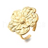 Flower 304 Stainless Steel Adjustable Cuff Rings for Women RJEW-M103-04B-G-2