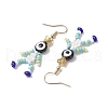 Human with Evil Eye Baking Paint Glass Seed Beads Resin Dangle Earrings EJEW-MZ00431-04-4