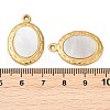 304 Stainless Steel Natural White Shell Pendants STAS-L288-04G-02-3