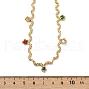 304 Stainless Steel Rope Chain Colorful Cubic Zirconia Tassel Necklaces for Women NJEW-V015-01G-C-2