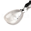 Natural Quartz Crystal Nuggets Pendant Necklace with Polyester Cord for Women G-H285-05B-3