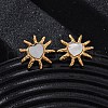 304 Stainless Steel Natural White Shell Stud Earrings EJEW-Z103-11G-2