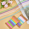 Gorgecraft 4 Cards 2 Styles  Polyester Wavy Fringe Trim Ribbon DIY-GF0009-48C-4