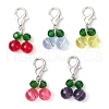 Glass Cherry Pendant Decoration HJEW-JM02593-1