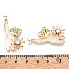 Brass Micro Pave Clear Cubic Zirconia Pendants KK-E068-VC290-3