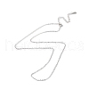 Anti-Tarnish Rhodium Plated 925 Sterling Silver Flat Cable Chain Necklace NJEW-A011-01B-P-1