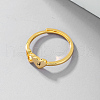 925 Sterling Silver Double Heart Letter J Finger Rings for Women FH5526-4