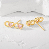 Heart Sterling Silver Pink Cubic Zirconia Stud Earrings ZA6656-1-3