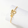 Link Brass Micro Pave Cubic Zirconia Slider Bracelets CY1858-1-3