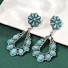 Alloy Synthetic Turquoise Dangle Stud Earrings EJEW-U053-12AS-2
