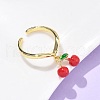 Brass with Enamel Cuff Rings RJEW-Q019-02A-G-3