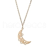 Hollow Moon & Star 304 Stainless Steel Pendant Necklaces NJEW-JN04815-01-1
