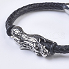 Men's Braided Leather Cord Bracelets BJEW-P194-06-3