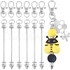 SUNNYCLUE 20Pcs Alloy Beadable Bar Keychain for DIY Crafts Jewelry Making KEYC-SC0001-14-1