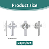 SUPERFINDINGS 24Pcs Religion Corss Alloy Brooch JEWB-FH0001-62-2