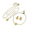 Dog Paw Print 304 Stainless Steel Pendant Necklaces & Bracelets & Stud Earrings Sets for Women SJEW-C004-20G-5