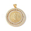 Brass Micro Pave Clear Cubic Zirconia Pendants KK-A252-27G-1