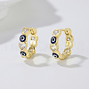 S925 Sterling Silver Heart with Evil Eye Hoop Earrings FZ8040-1-1