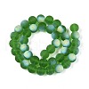 Frosted Transparent Glass Beads Strands GLAA-T032-T10mm-MBB07-2