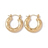 Ion Plating(IP) 304 Stainless Steel Donut with Star Hoop Earrings for Women EJEW-E199-03G-1