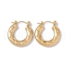 Ion Plating(IP) 304 Stainless Steel Donut with Star Hoop Earrings for Women EJEW-E199-03G-1