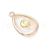 3Pcs 3 Styles Natural Paua Shell Teardrop Pendants PALLOY-JF03762-4