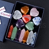 14Pcs Chakra Heart & Hexagonal Prism Mixed Natural Gemstone Healing Stones Set X1-PW-WG55180-01-3