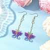 Handmade Glass Seed Beads Butterfly Dangle Earrings EJEW-MZ00445-4