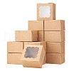 Square Paper Biscuit Boxes with Lace Edged Square Clear Window CON-TAC0001-12A-02-11