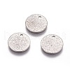 304 Stainless Steel Textured Pendants STAS-I098-01-12mm-P-3